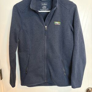 L.L. Bean Navy Blue sweater Fleece Jacket